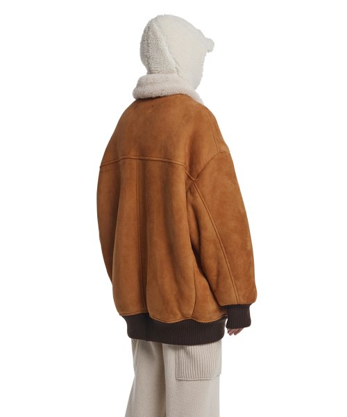Shearling Bomber Jacket_Brown