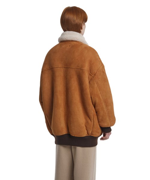 Shearling Bomber Jacket_Brown