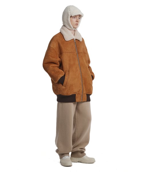 Shearling Bomber Jacket_Brown