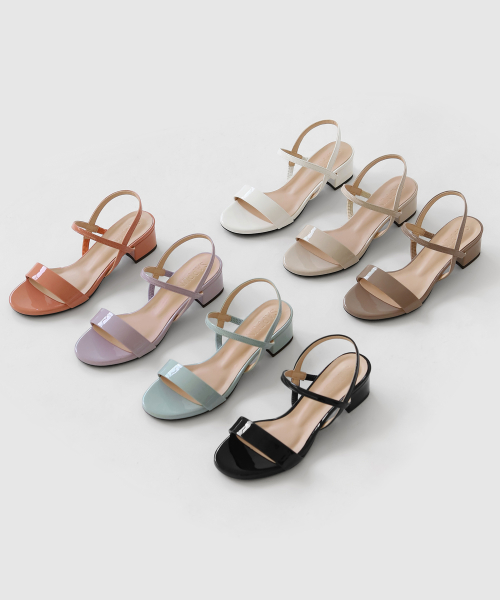 Lendid Enamel Strap Sandals (4cm)