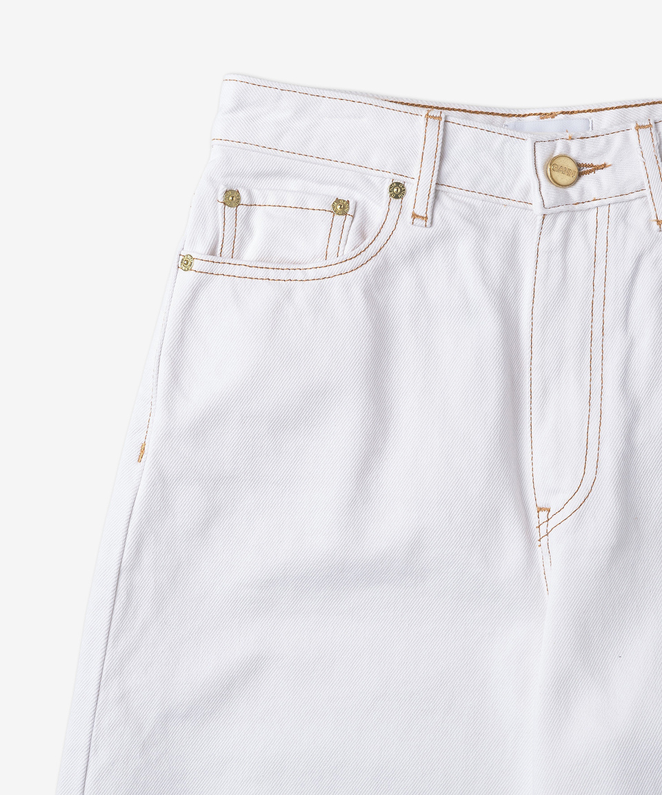 ★Ganni★ STERI DENIM PANTS BRIGHT WHITE J1177151 J1177151SS Ganni Stary Jeans - Bright White | Garmentory