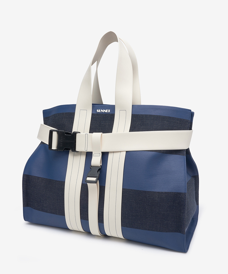 ★SUNNEI★ Parallepipedo Tote Bag Blue CACCXBAG024CAN001A12 Sunnei Navy Messenger Parallelepipedo Tote Sunnei