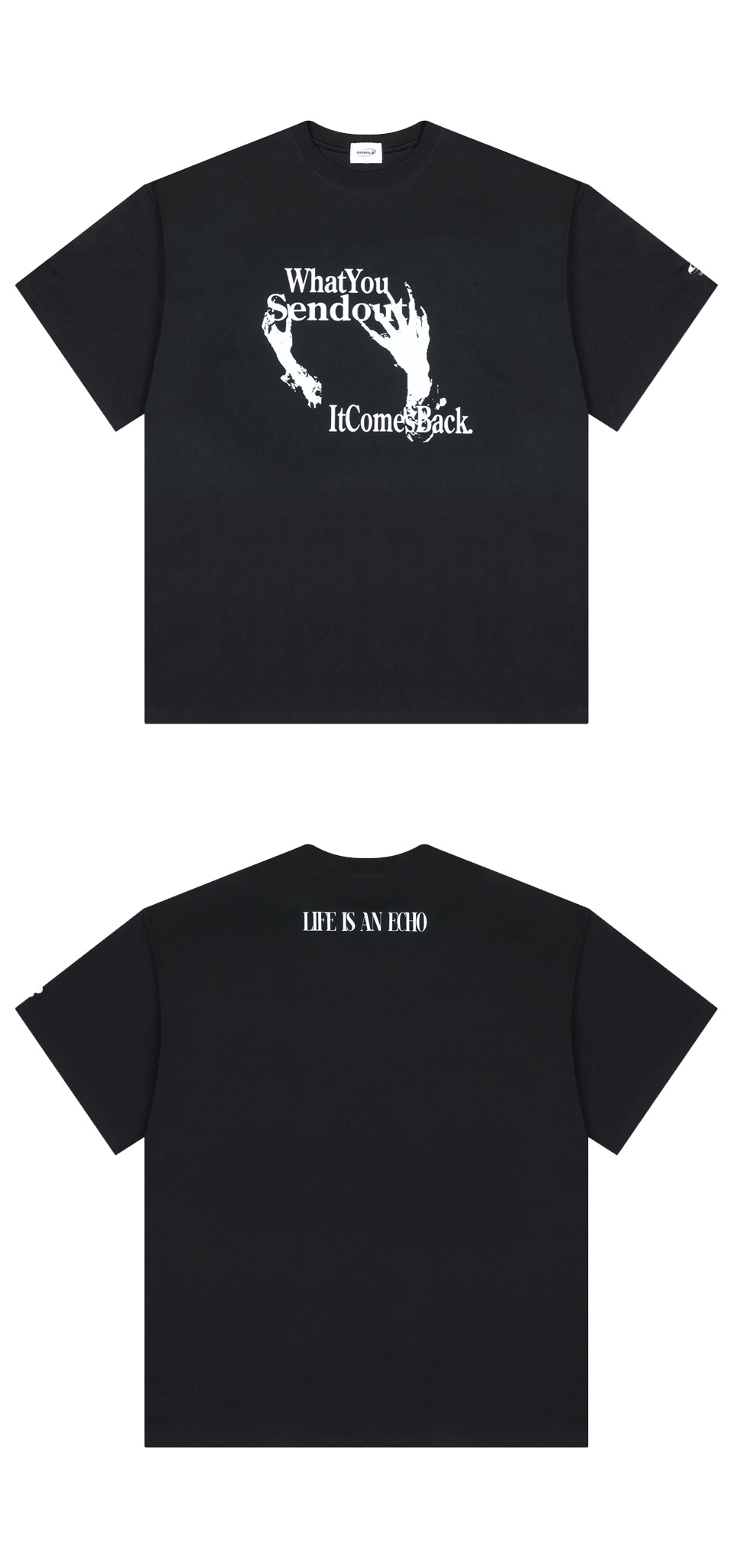 MUSINSA | GRAILZ LIFE IS AN ECHO T-SHIRTS [BLACK]