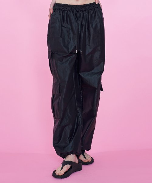 [NF] FLAT NYLON CARGO PANTS (BLACK)_F23QD855