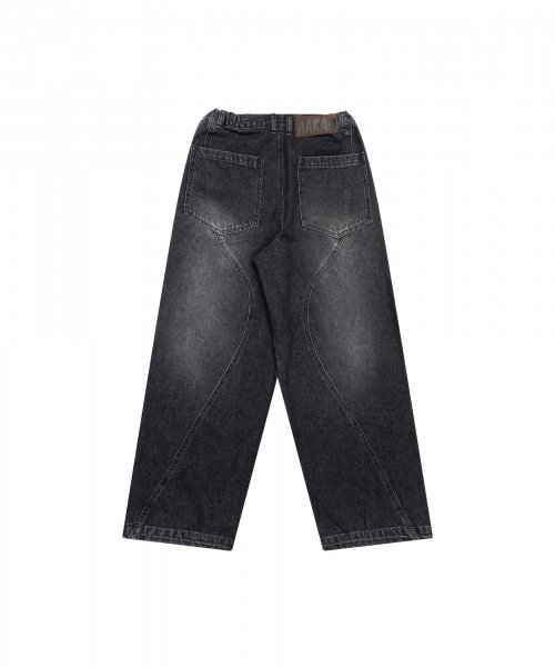 Paneled Denim Pants (Black)