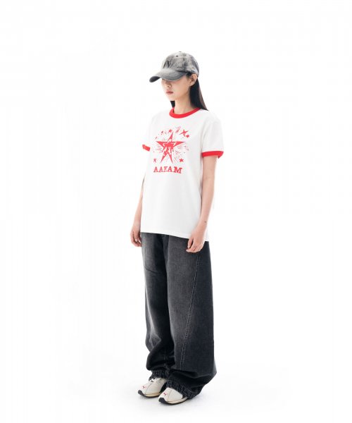 Paneled Denim Pants (Black)