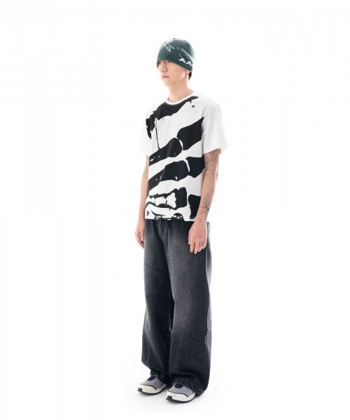 Paneled Denim Pants (Black)