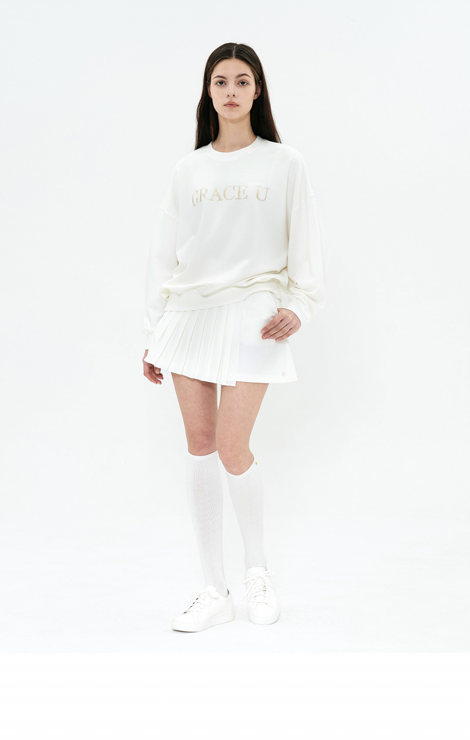 그레이스유(GRACE U) Shara Skirt (Ivory)