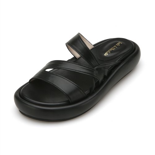 사이드 크로스 스트랩 슬리퍼 412323005 (3cm/2color)