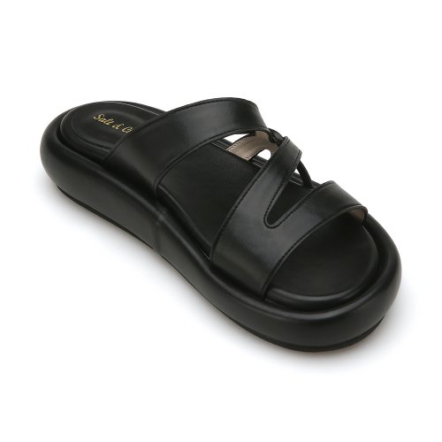 사이드 크로스 스트랩 슬리퍼 412323005 (3cm/2color)