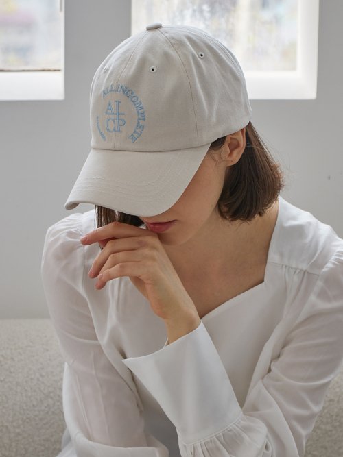 Round Logo Ball Cap (Cream Beige)