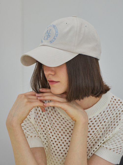 Round Logo Ball Cap (Cream Beige)