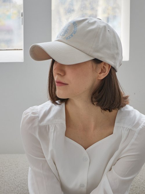 Round Logo Ball Cap (Cream Beige)
