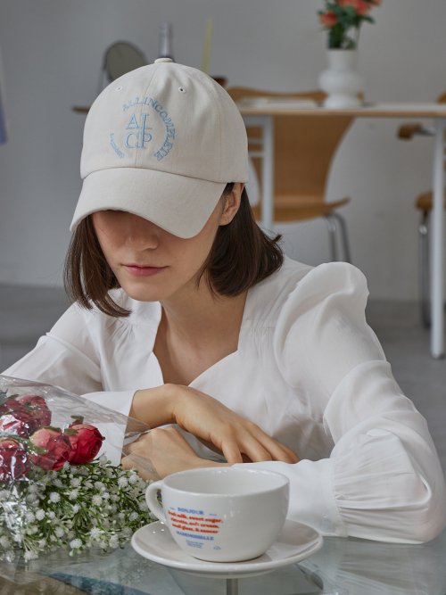 Round Logo Ball Cap (Cream Beige)
