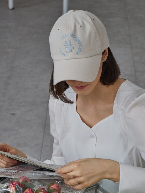 Round Logo Ball Cap (Cream Beige)