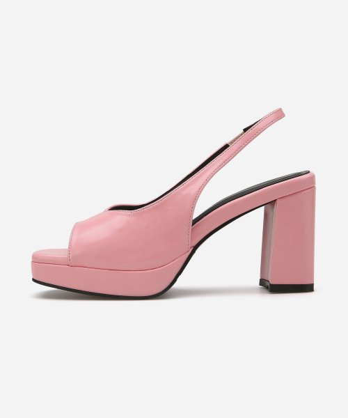 스퀘어 오픈 토 슬링백 샌들 412324004 (8cm/3colors)