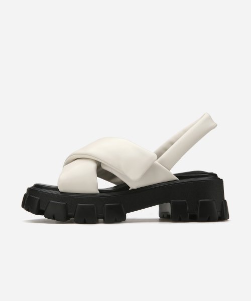 크로스 스트랩 패딩 샌들 412324011 (5cm/2colors)