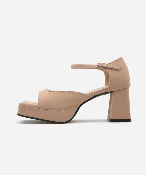 Square toe platform strap sandals 412324001 (7cm/3 colors)