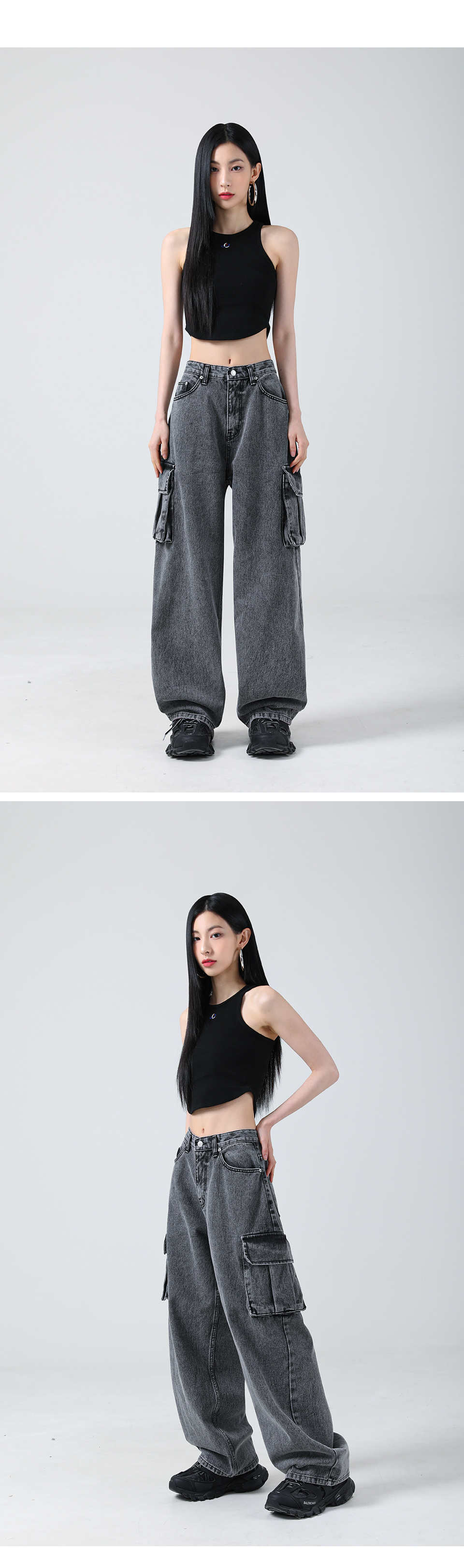 어반드레스(AVANDRESS) Snow cargo Denim BLACK