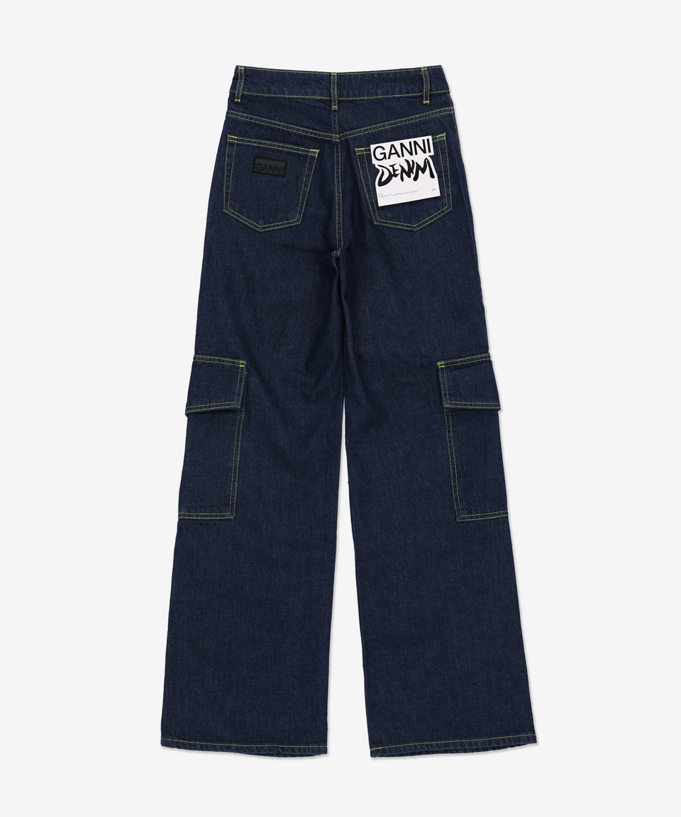 ★Ganni★ Anji Rinse Denim Indigo J1175077 J1175077SS23 Ganni Rinse Denim Angi Jeans In Blue | ModeSens