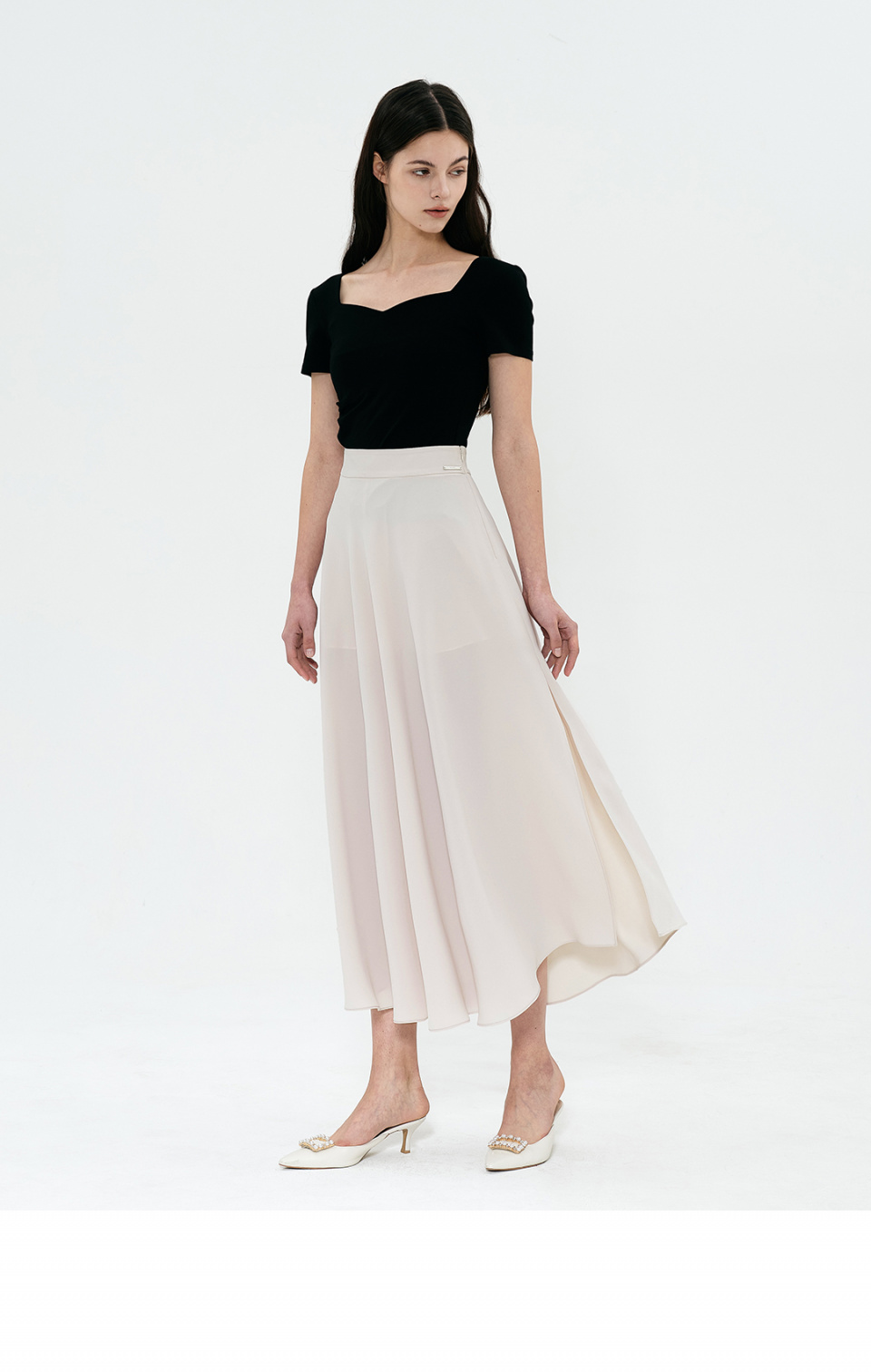 그레이스유(GRACE U) Rora Skirt (Pink Beige)