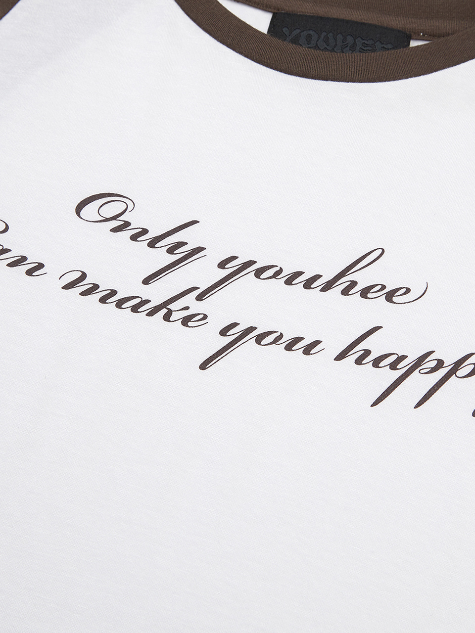 MUSINSA | YOUHEE REGLAN LETTERING LONG SLEEVE BROWN