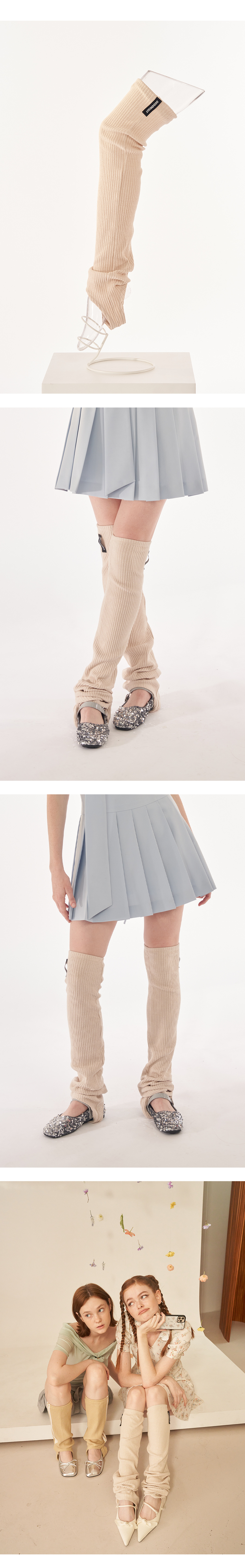 ◇ODD ONE OUT◇ Oddoneout signature over leg warmerBEIGE Oddoneout signature over leg warmer_Beige - ODD ONE OUT