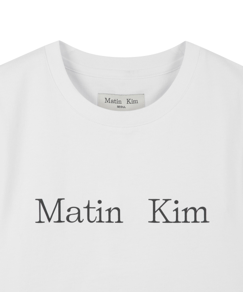 MATIN KIM LOGO CROP TOP IN WHITE