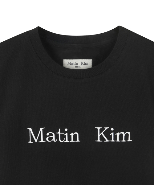 MATIN KIM LOGO CROP TOP IN BLACK