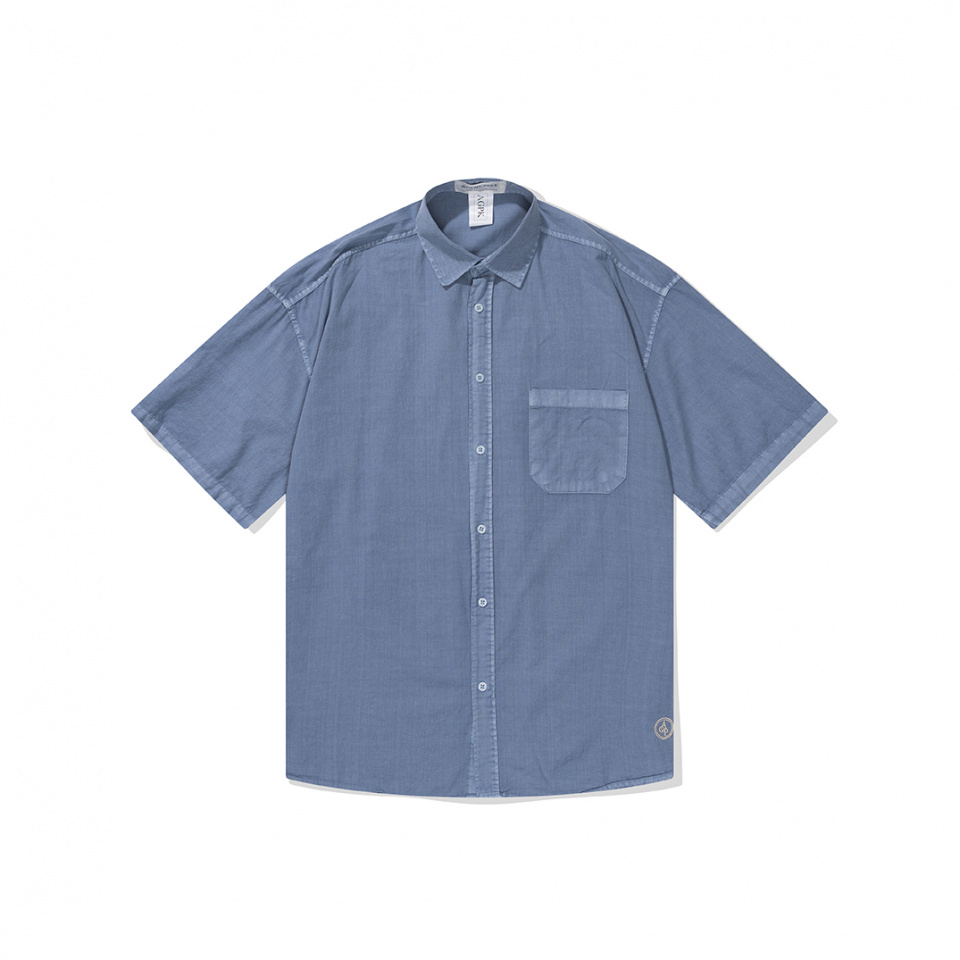 에이전트픽(AGENT PEEK) [셋업] AGP 피그먼트 컬러 하프 셔츠 & 팬츠 라이트 블루