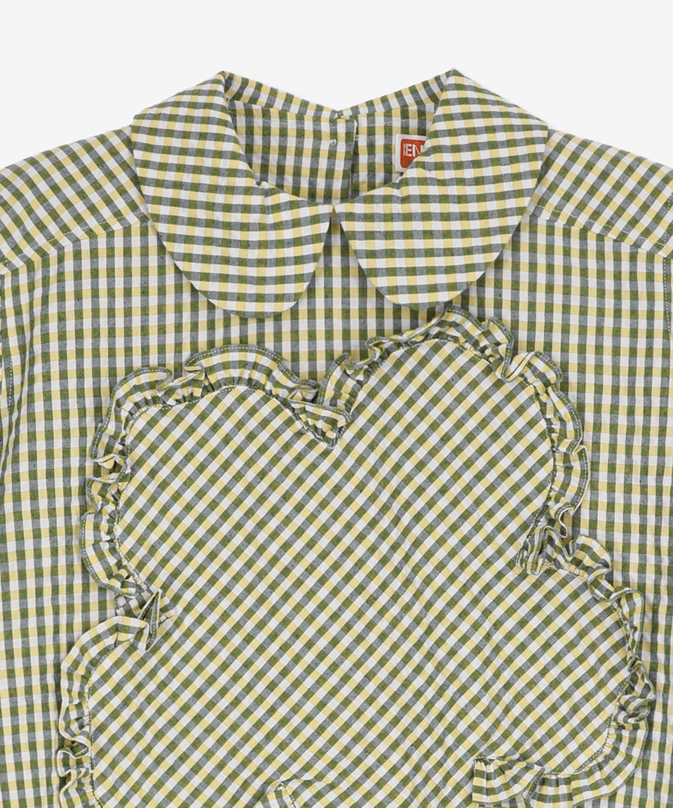 MUSINSA | KENZO Gingham Baby Doll Dress - Golden Yellow