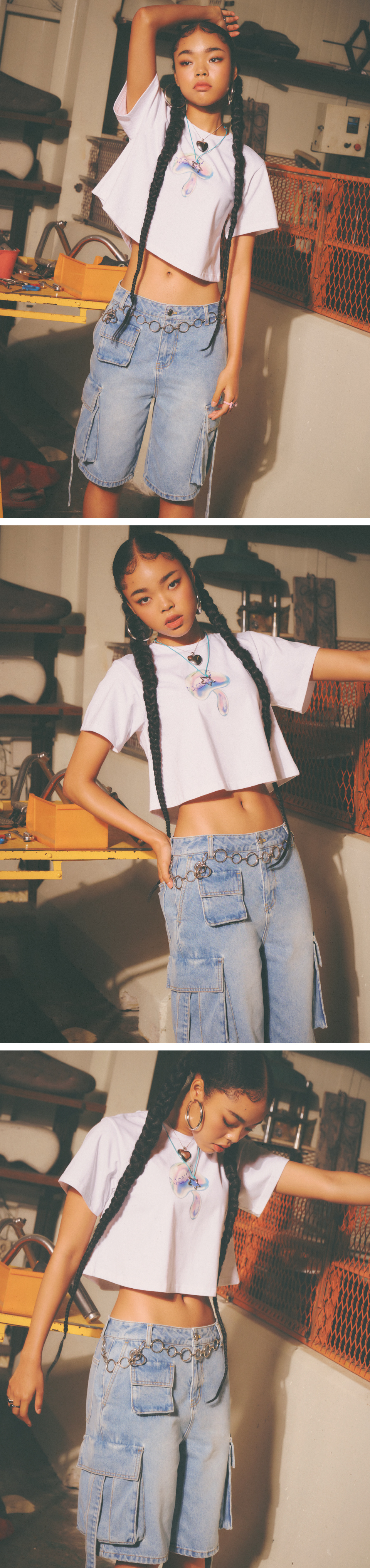 ★lalafox★HALF DENIM HALF SWEAT PANTS★Blue★韓国★大人気★ MUSINSA | LALAFOX HALF DENIM HALF SWEAT PANTS Denim Sweat