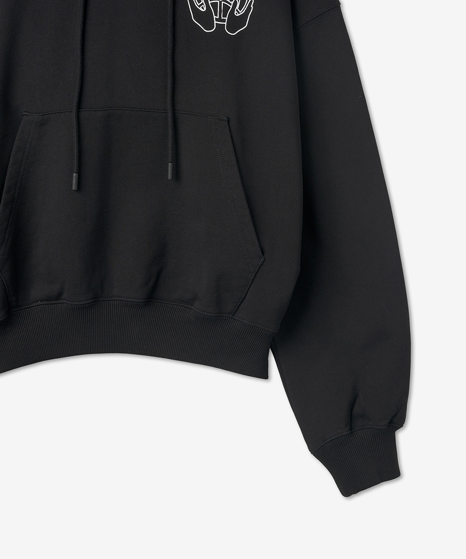 MUSINSA公式 | Off White Arrow Slim Hoodie - Black