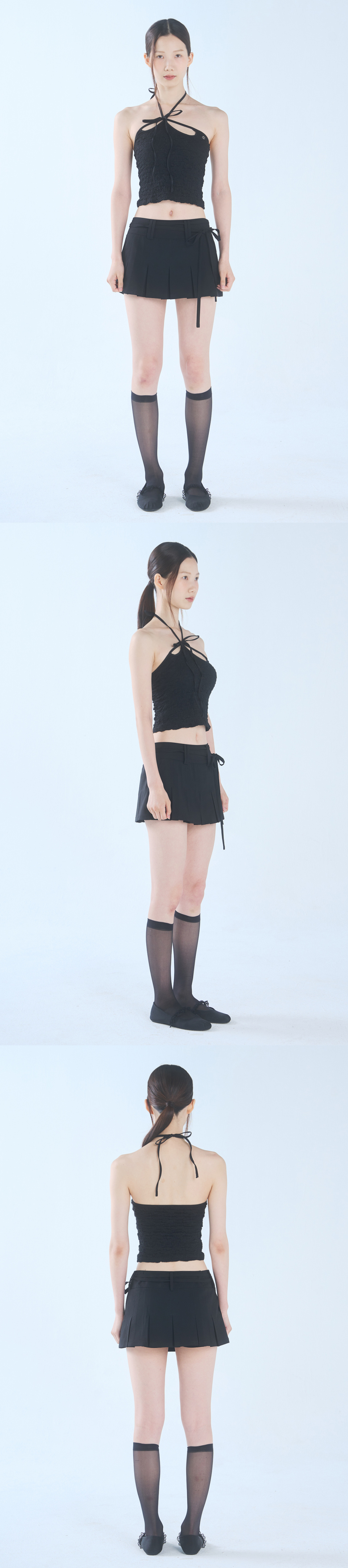 MUSINSA公式 | PAINORPLEASURE RUE PLEATS SKIRT black