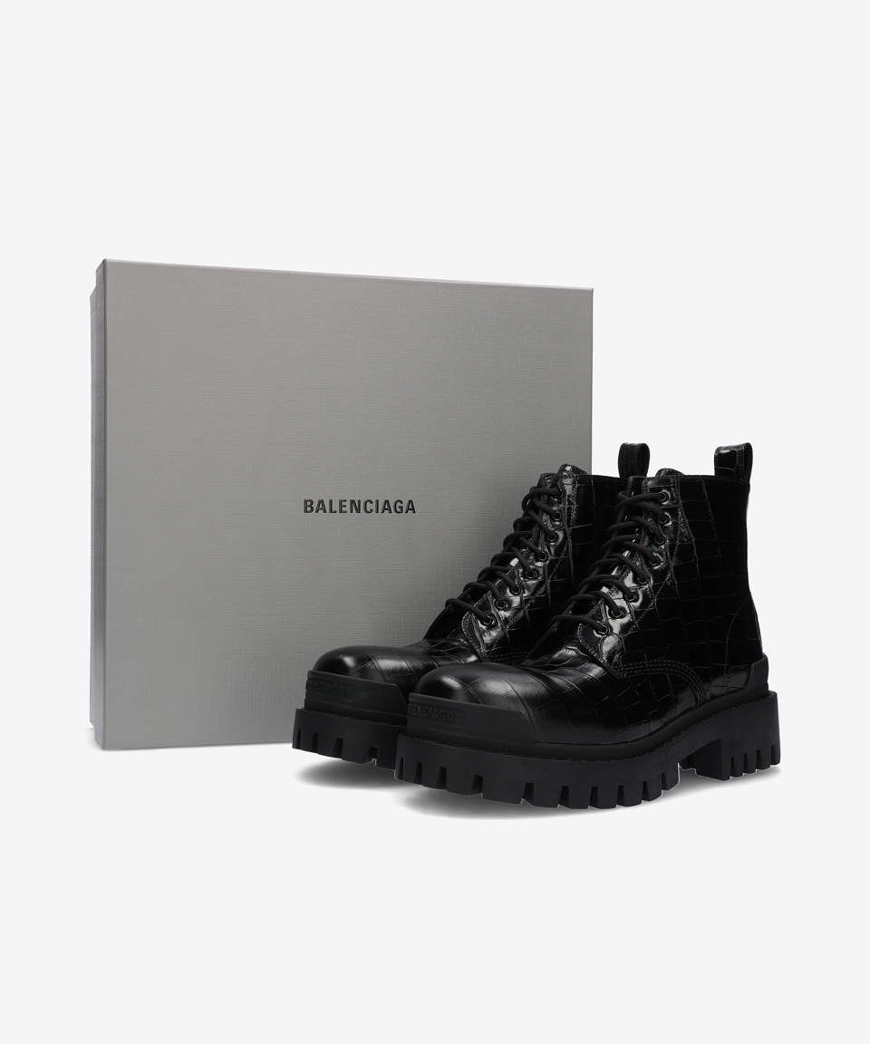 【BALENCIAGA】600911WA9D01000 SNAKE TEXTURE BIKER BOOTS MUSINSA | BALENCIAGA SNAKE TEXTURE BIKER BOOTS - BLACK