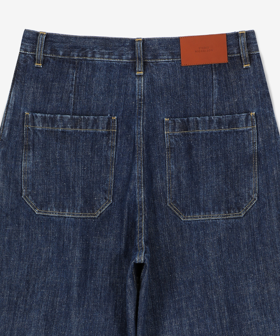 【美品】STUDIO NICHOLSON Puch Denim Indigo S Puch Denim Pant in Washed Black | Volume Denim Trousers