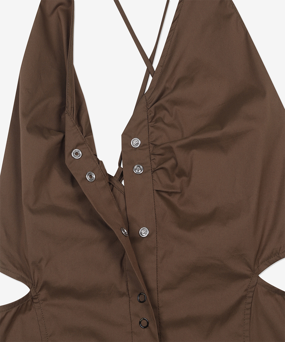 MUSINSA公式 | GANNI stretch cotton dress - teak / F7634377