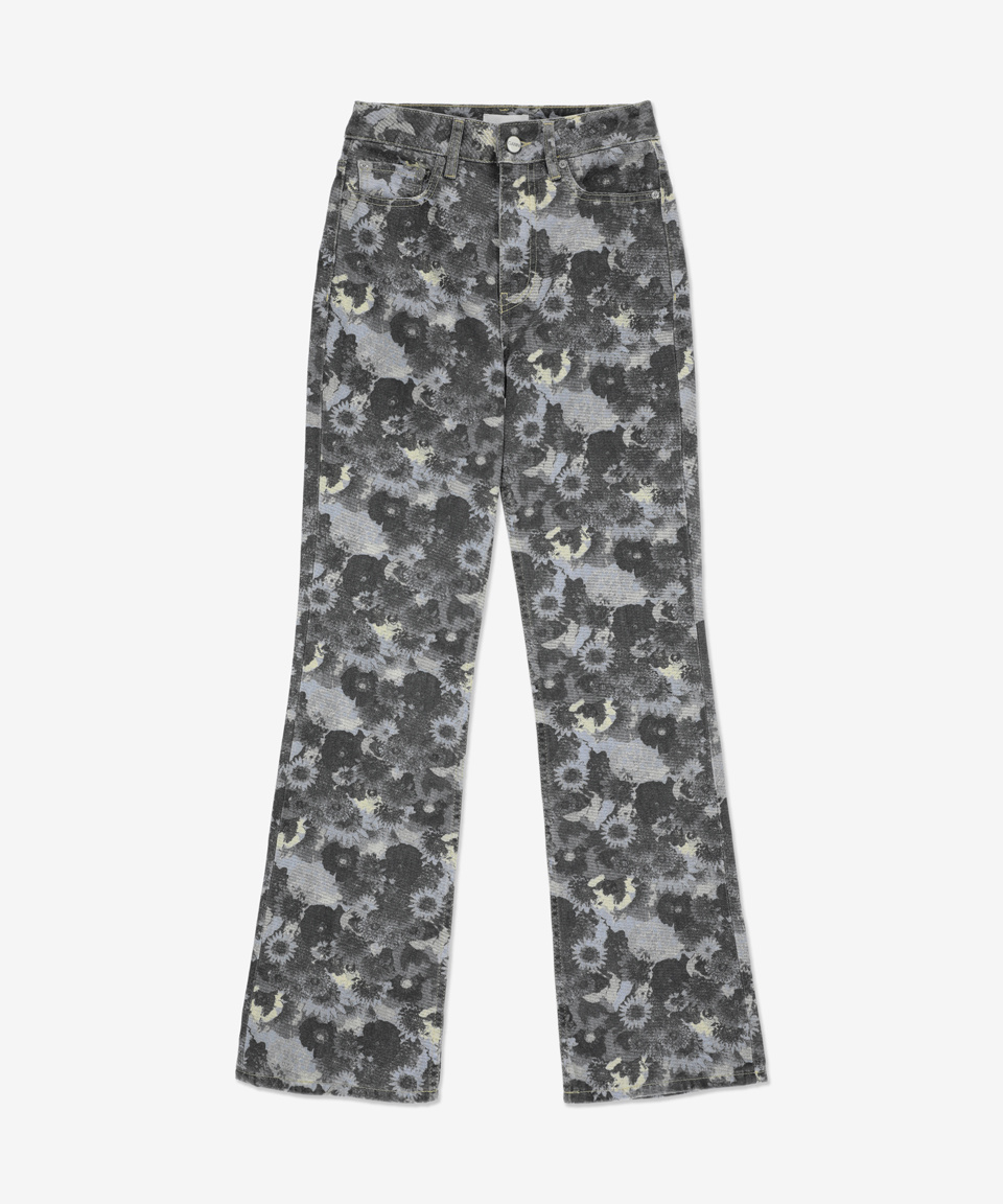 ★Ganni★ Denim Badge Jeans Brunella Blue J1159699 J1159699S Mid Blue Stone Blue Foil Izey Jeans | GANNI US
