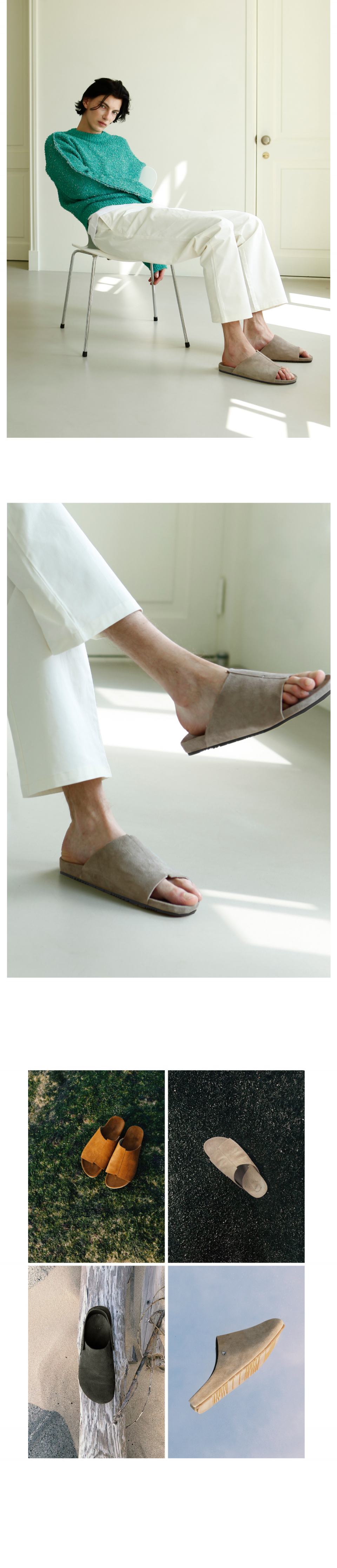 MUSINSA | KOMOREBI MUSEUM Unisex Handmade Suede Slider Homie
