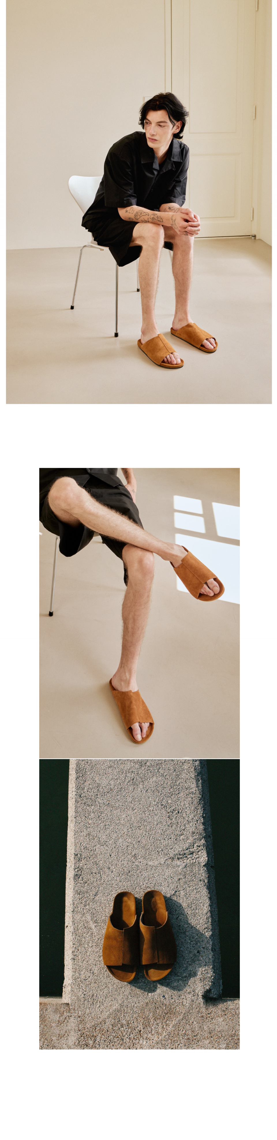 ◆KOMOREBI MUSEUM◆ Unisex handmade suede slider homiline st MUSINSA | KOMOREBI MUSEUM Unisex Handmade Suede Slider Homie