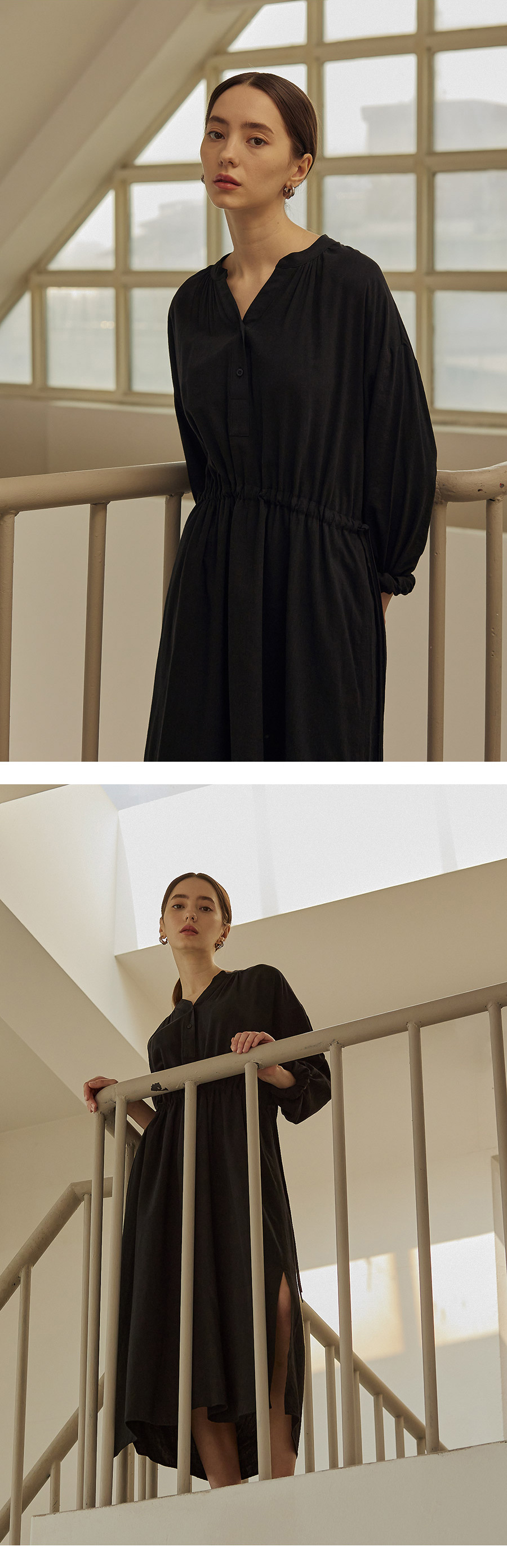 ★MANGOMANYPLEASE★ MOOD SHIRRING ONE PIECE (2colors) 망고매니플리즈(MANGO MANY PLEASE) MOOD SHIRRING ONE PIECE