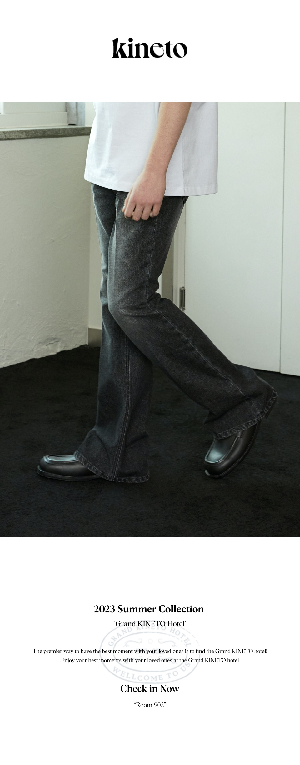 MUSINSA公式 | KINETO Classic Flare Denim Pants_Black