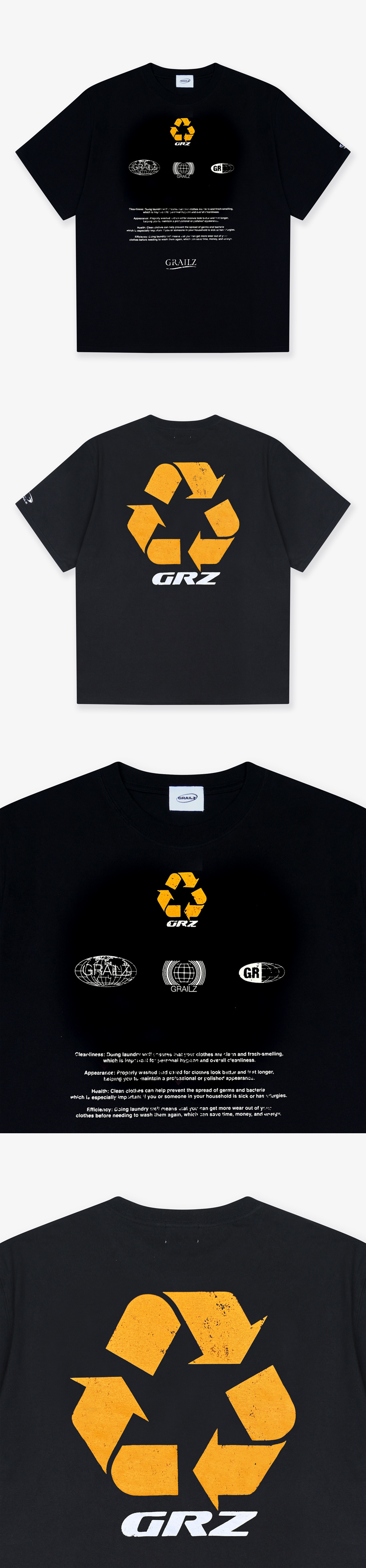 MUSINSA | GRAILZ RECYCLED GRAPHIC T-SHIRT [BLACK]