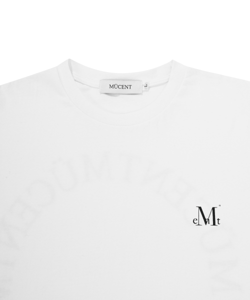 Signature back round arc logo loose fit half T (White)