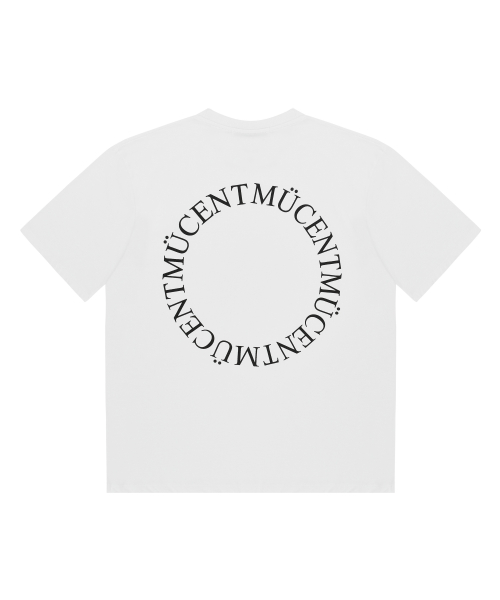 Signature back round arc logo loose fit half T (White)