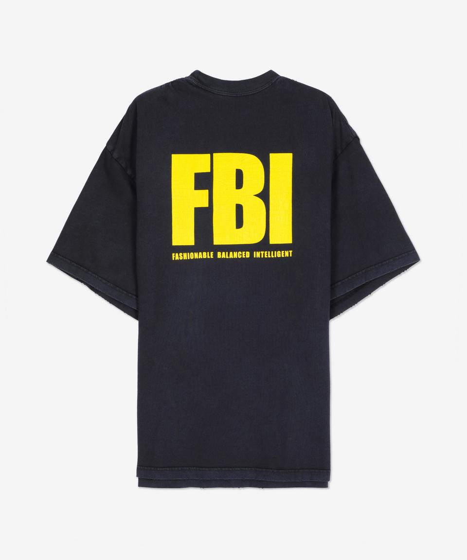 Tシャツ・カットソー *BALENCIAGA* FBI Logo Print Short Sleeve T-Shirt Gray 681314 MUSINSA | BALENCIAGA Men's FBI Logo Print Short Sleeve T
