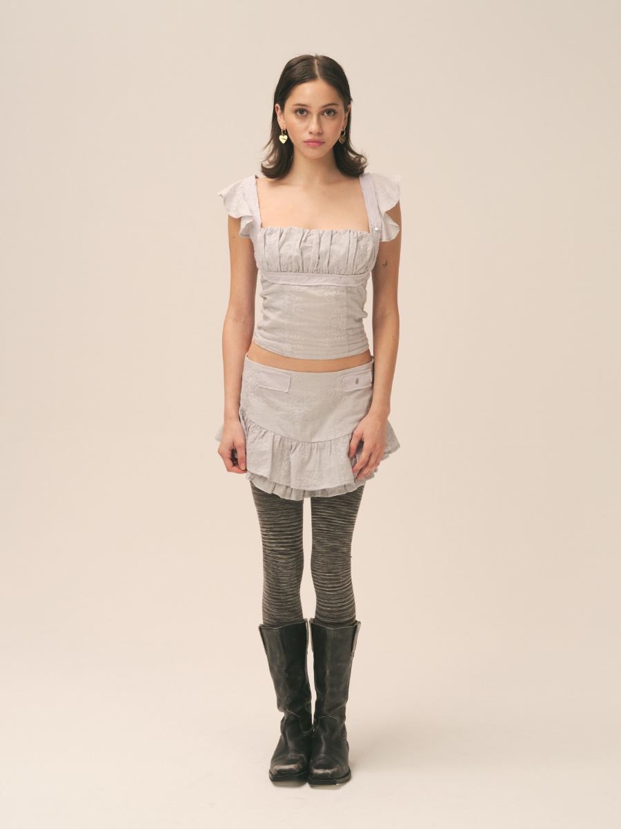 ★GLOWNY ★WESTERN MINI SKIRT WESTERN MINI SKIRT (VINTAGE BLUE) - GLOWNY