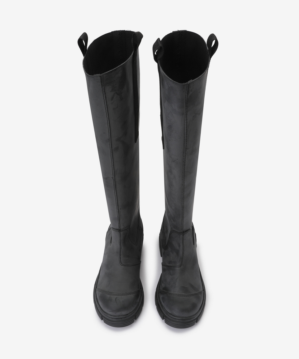 ★Ganni★ Recycled Rubber Country High Boots Black S1913099 MUSINSA | GANNI Recycle Rubber Country High Boots - Black