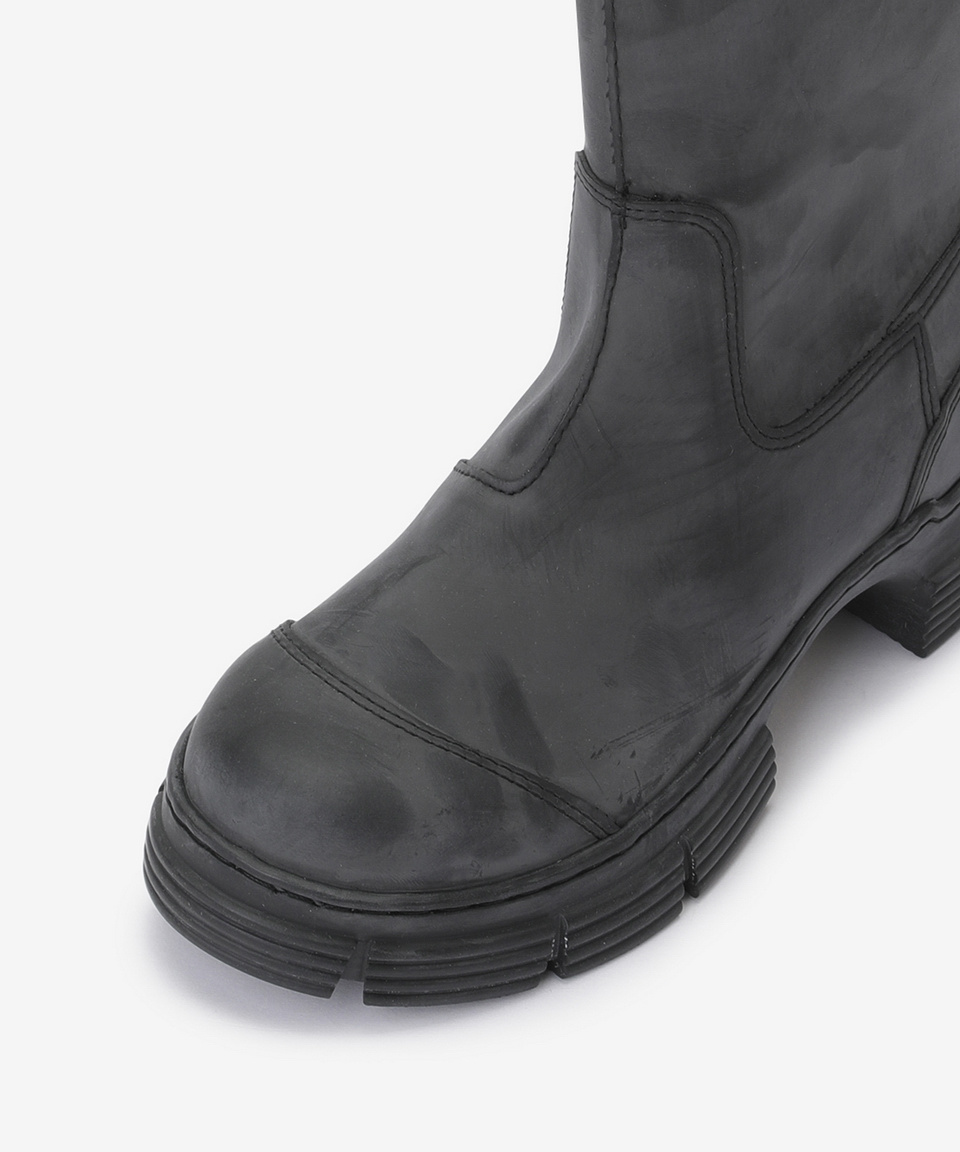 ★Ganni★ Recycled Rubber Country High Boots Black S1913099 MUSINSA | GANNI Recycle Rubber Country High Boots - Black