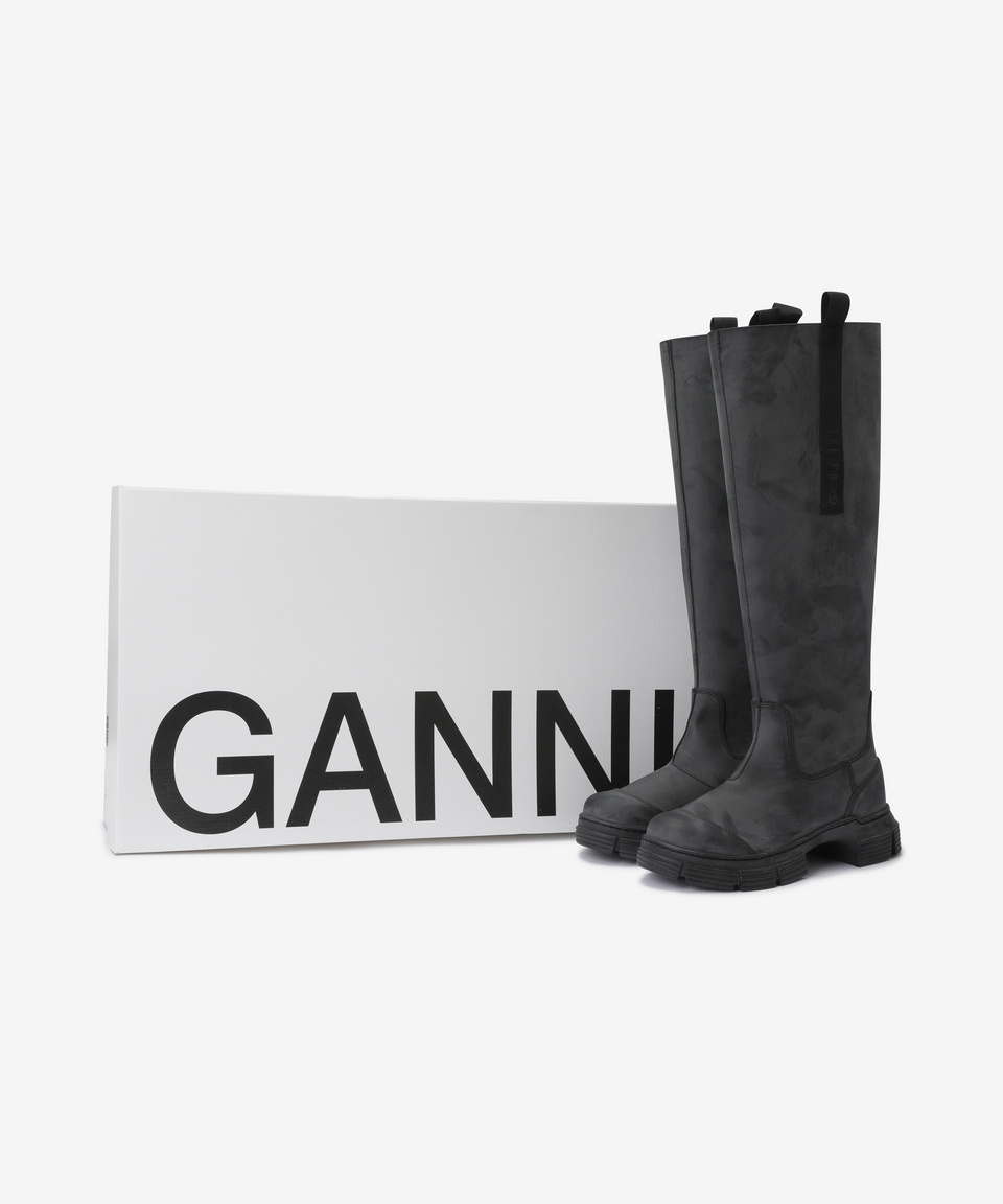 MUSINSA | GANNI Recycle Rubber Country High Boots - Black